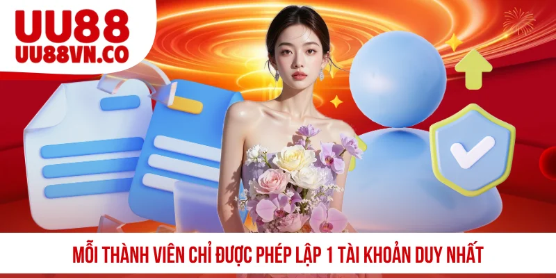 Mỗi thành viên chỉ được phép lập 1 tài khoản duy nhất